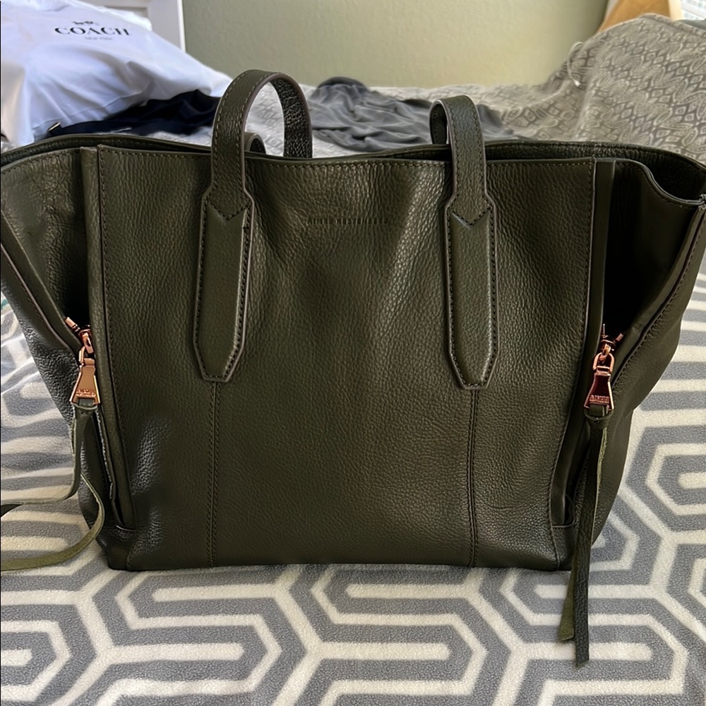 Coach Olive Green Leather Tote Bag